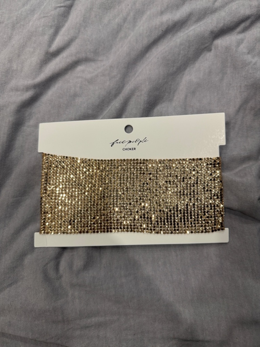 Free People Gold Crystal Mesh Choker